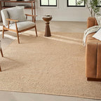 Nourison Home Natural Jute Bleached 9' x 12' Area Rug - Easy Clean, Non Shedding, Bed Room, Living Room, Dining Room, Kitchen (9' x 12')
