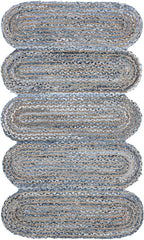 SAFAVIEH Cape Cod Collection Accent Rug - 3' x 5', Blue & Natural, Handmade Braided Jute & Cotton, Ideal for High Traffic Areas in Entryway, Living Room, Bedroom (CAP208L)