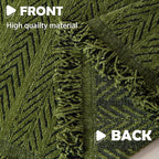 Boho Chenille Couch Cover for Dogs, Non Slip Sofa Cover, Couch Slipcover Covers for 3 Cushion, Furniture Protector with Tassels for Pets Washable, 71"x102", Fishbone Green