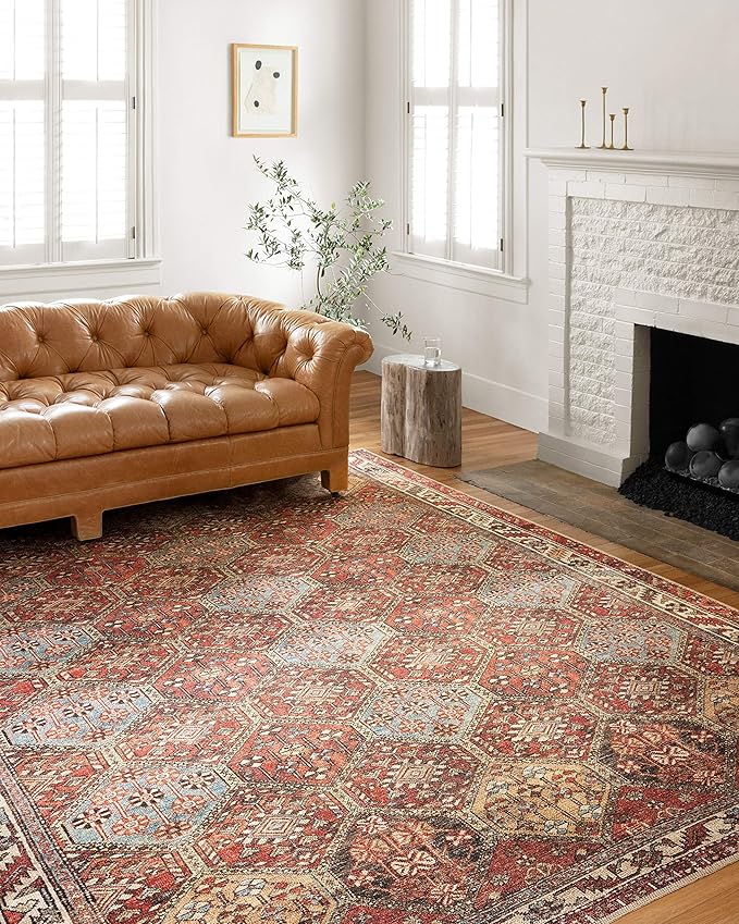 Loloi Loren Collection LQ-16 Spice/Multi 3'-6" x 5'-6" Accent Rug