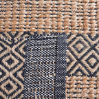 SAFAVIEH Area Rug 8x10 - Natural Fiber Collection - Large - Black & Natural, Handmade Jute & Cotton, Boho Farmhouse Rustic Design, Ideal for Living Room, Bedroom, Dining Space (NFB653Z)