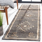 SAFAVIEH Kilim Collection Runner Rug - 2'3" x 13', Black & Ivory, Handmade Flat Weave Jute, Ideal for High Traffic Areas in Living Room, Bedroom (KLM762Z)