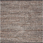 SAFAVIEH Natura Collection Area Rug - 6' Square, Black & Ivory, Handmade Flat Weave Wool & Jute, Ideal for High Traffic Areas in Living Room, Bedroom (NAT349Z)