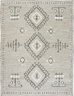SAFAVIEH Kilim Collection Area Rug - 9' x 12', Blue & Black, Flat Weave Jute Design, Ideal for High Traffic Areas in Living Room, Bedroom (KLM762M)