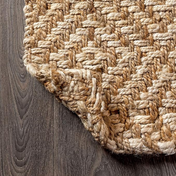 JONATHAN Y Hira Hand Woven Diamond Chunky Jute Natural Runner Rug, 2x12, Bohemian, Transitional, Easy-Cleaning for Living Room, Bedroom, Kitchen, Pet Friendly, Non-Shedding (NFR100A-212)