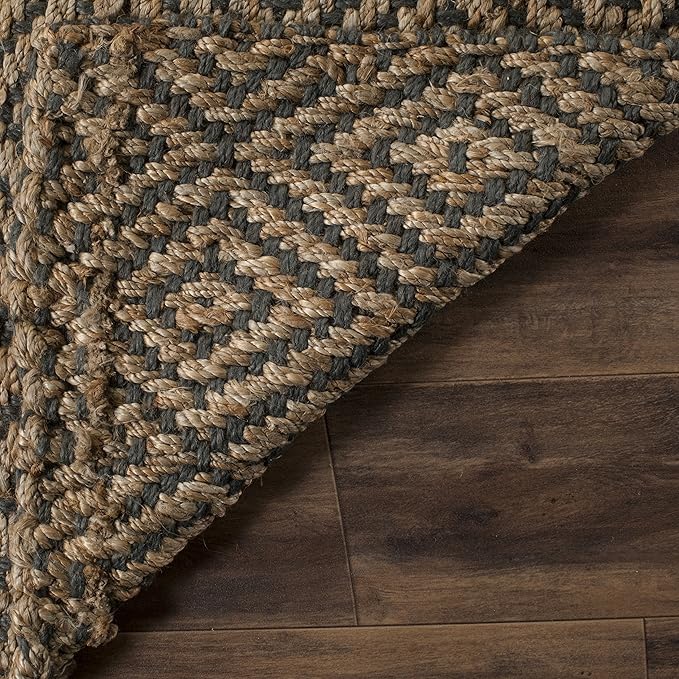 SAFAVIEH Natural Fiber Collection Runner Rug - 2'3" x 14', Natural & Grey, Handmade Jute, Ideal for High Traffic Areas in Living Room, Bedroom (NF181D)