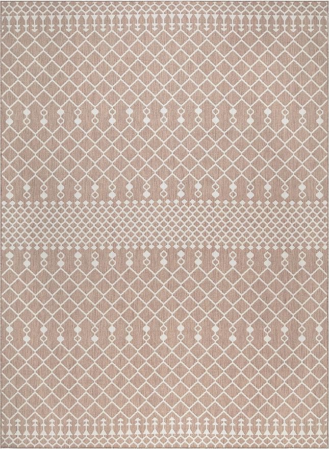 Nourison Home Positano Beige 9' x 12' Area Rug - Easy Clean, Non Shedding, Bed Room, Living Room, Dining Room, Kitchen (9' x 12')