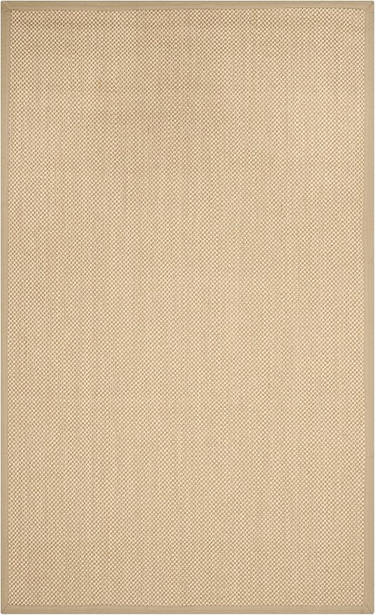SAFAVIEH Area Rug 6x9 - Natural Fiber Collection - Maize & Linen Color, Sisal, Woven Design with Border (NF141B)