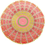 Yoga Décor Floor Cushion Cover Red Moroccan Seating Area Boho Floor Pillow Accent Your Living Room, Bedroom, Nursary or Kids Room Bedroom Décor Pouf Ottoman Stool Footstool Cotton 24x8 Unstuffed