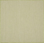 Nourison Home Courtyard Ivory Green 4' x Square Area Rug - Easy Clean, Non Shedding, Bed Room, Living Room, Dining Room, Kitchen (4' x Square)