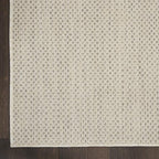 Nourison Home Courtyard Ivory Silver 9' x 12' Area Rug - Easy Clean, Non Shedding, Bed Room, Living Room, Dining Room, Kitchen (9' x 12')