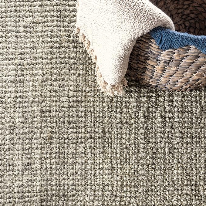 JONATHAN Y Pata Hand Woven Chunky Jute Gray Indoor Area Rug, 10x14, Bohemian, Rustic, Cottage, Easy-Cleaning for Living Room, Bedroom, Kitchen, Non-Shedding (NRF102C-14)