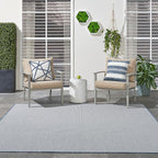 Nourison Home Courtyard Ivory Blue 8' x Square Area Rug - Easy Clean, Non Shedding, Bed Room, Living Room, Dining Room, Kitchen (8' x Square)