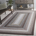 SAFAVIEH Washable Rug Outdoor Braided Collection - 6' x 9', Brown & Multi, Handmade & Reversible, Non-Shedding & Easy to Clean, Ideal for Patio, Backyard, Mudroom (BRD308T)