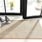 SAFAVIEH Area Rug 6x9 - Natural Fiber Collection - Marble & Linen Color, Sisal, Woven Design with Border (NF143B)