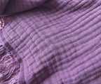 KyraHome 100% Organic Cotton 60"x80" Large Cotton Throw Blanket for Couch, Women, Plant Dyed, Breathable Lightweight Gauze Muslin Blanket for Adult, All Season (Purple Lavender)
