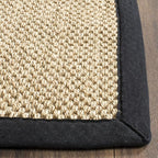 SAFAVIEH Natural Fiber Collection Runner Rug - 2'6" x 14', Maize & Black, Sisal, Woven Design with Border (NF141A)