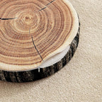 HYSEAS Outdoor Waterproof Throw Pillow, 3D Digital Print Comfortable Kids Funny Cute Wood Log Pillow Circle Seating Floor Cushion for Home, Couch, Sofa, Bedroom, Living Room, Stump, 16 x 2.75 Inch