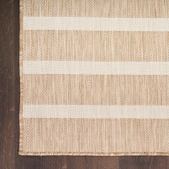 Nourison Home Positano Beige Ivory 9' x 12' Area Rug - Easy Clean, Non Shedding, Bed Room, Living Room, Dining Room, Kitchen (9' x 12')