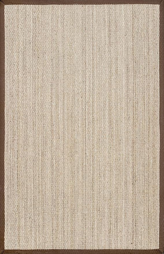 Nuloom Elijah Brown/Natural, 3' x 5', Basketweave, Seagrass, Soft and Textured, High Traffic, Stain Resistant, Easy Clean, Durable Area Rug for Bedroom, Living Room, Dining, Den, Foyer, Entryway