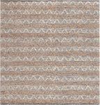 SAFAVIEH Natural Fiber Collection Area Rug - 6' Square, Natural & Black, Flat Weave Farmhouse Geometric Jute Design, Ideal for High Traffic Areas in Living Room, Bedroom (NF382A)