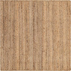 Unique Loom Braided Jute Collection Area Rug - Dhaka (4' 1" Square, Natural)