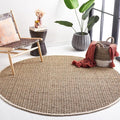 SAFAVIEH Area Rug 8' Round - Natural Fiber Collection - Natural & Ivory, Seagrass, Basketweave Pattern with Border (NF114J)