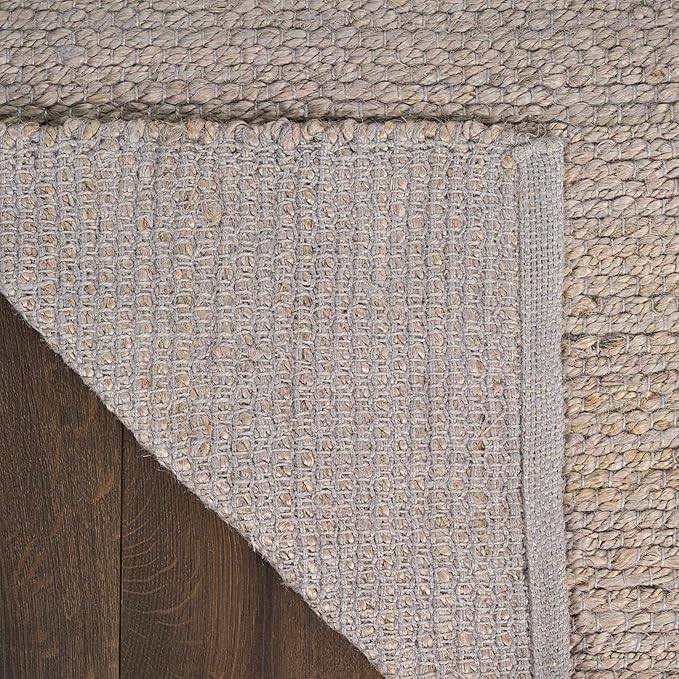 Nourison Home Natural Jute Grey 2' x 3' Area Rug - Easy Clean, Non Shedding, Bed Room, Living Room, Dining Room, Kitchen (2' x 3')