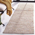 SAFAVIEH Natura Collection Runner Rug - 10' Runner, Beige & Ivory, Transitional Design, Ideal for High Traffic Areas in Hallway, Bathroom & Kitchen (NAT349B-210)
