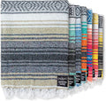 Benevolence LA Authentic Handwoven Mexican Blanket | Yoga Blankets, Outdoor, Picnic, Beach, Camping | Equestrian Saddle | Serape 50x70 inches - Sand, Pack of 1