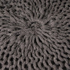 Hand-Knitted Pouf Ottoman: 20" Round Footrest & Seat - Handmade with Recycled PET Yarn for Small Living Rooms & Apartments - Cozy Accent for Modern Home Office & Bedroom Decor