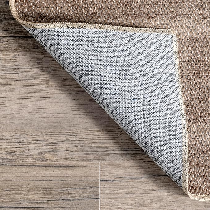 nuLOOM 6' x 9' Easy-Jute Area Rug, Machine Washable, Non-Slip, for Living Room Bedroom Kids Room Nursery Home Decor, Pattie Natural