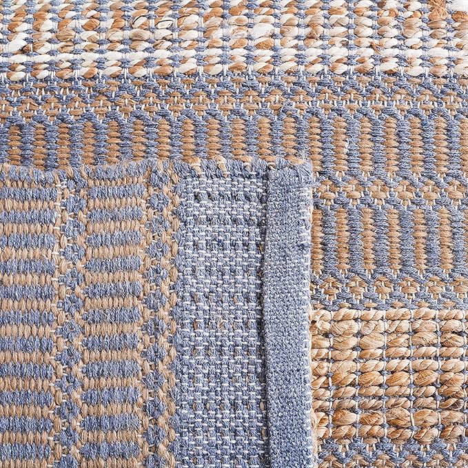 SAFAVIEH Natural Fiber Collection Accent Rug - 3' x 5', Grey & Natural, Handmade Flat Weave Stripe Jute & Cotton, Ideal for High Traffic Areas in Entryway, Living Room, Bedroom (NFB652F)