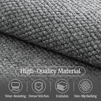 Faux Jute Non-Slip Area Rug, 6x9 Washable Pet-Friendly Floor Mat for Living Room, Bedroom, Entryway, Machine Woven Durable Scratch Resistant Carpet, Grey