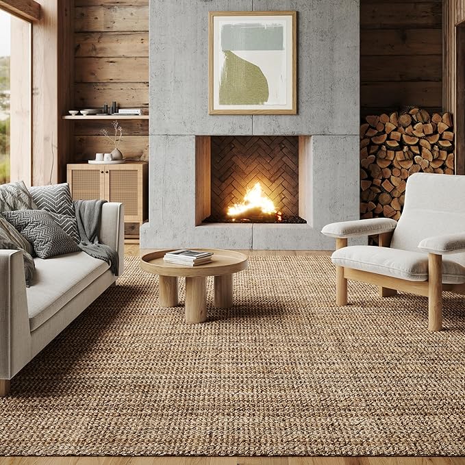 Nuloom Ashli Hand Woven, Natural, 8'6" x 11'6", Farmhouse, Jute, Soft and Textured, High Traffic, Stain Resistant, Easy Clean, Durable Area Rug for Bedroom, Living Room, Dining, Den, Foyer, Entryway