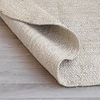 HOMEMONDE Jute Rug 2'x3' Rectangular Boho Home Decor Area Rug - Off-White Hand Woven Rustic Vintage Reversible Braided Rug for Entryway, Bedroom, Kitchen, Living Room, Hallway, Dining Room