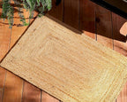 Savi Home Natural Jute Rug 3x5 Ft – Handwoven Braided Area Rug for Kitchen, Living Room & Bedroom – Eco-Friendly, Durable, Washable Woven Floor Mat – 36x60 Inch Rustic Farmhouse Décor