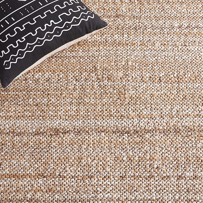 SAFAVIEH Natural Fiber Collection Runner Rug - 8' Runner, Natural & Black, Farmhouse Design, Ideal for High Traffic Areas in Hallway, Bathroom & Kitchen (NF832A-28)