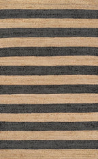 JONATHAN Y Jayden Woven Jute Stripe Natural/Black Indoor Area Rug, 3x5, Rustic, Farmhouse, Traditional, Lodge, Easy-Cleaning for Living Room, Bedroom, Kitchen, Non-Shedding (NRF202B-3)