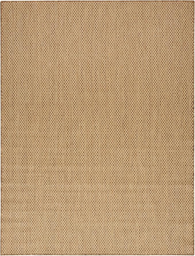 Nourison Home Courtyard Jute 9' x 12' Area Rug - Easy Clean, Non Shedding, Bed Room, Living Room, Dining Room, Kitchen (9' x 12')