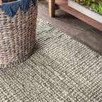 JONATHAN Y Pata Hand Woven Chunky Jute Gray 9x9 Square Indoor Area Rug, Bohemian, Rustic, Cottage, Easy-Cleaning for Living Room, Bedroom, Kitchen, Non-Shedding (NRF102C-9SQ)