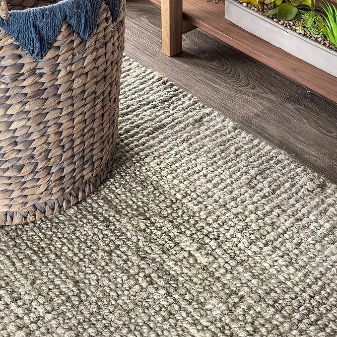 JONATHAN Y Pata Hand Woven Chunky Jute Gray Indoor Area Rug, 8x10, Bohemian, Rustic, Cottage, Easy-Cleaning for Living Room, Bedroom, Kitchen, Non-Shedding (NRF102C-8)