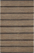 Dash & Albert Arbor Handwoven Jute Rug, 10 X 14 Feet, Black Stripe Pattern