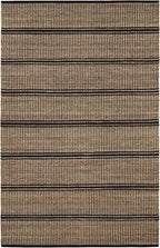 Dash & Albert Arbor Handwoven Jute Rug, 10 X 14 Feet, Black Stripe Pattern