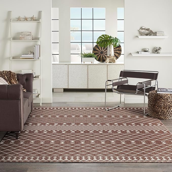 Nourison Home Positano Natural 9' x 12' Area Rug - Easy Clean, Non Shedding, Bed Room, Living Room, Dining Room, Kitchen (9' x 12')