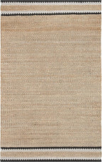 SAFAVIEH Natural Fiber Collection Accent Rug - 4' x 6', Natural & Black, Handmade Farmhouse Boho Coastal Rustic Jute, Ideal for High Traffic Areas in Entryway, Living Room, Bedroom (NF874B)