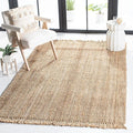 SAFAVIEH Natural Fiber Collection Accent Rug - 4' x 6', Natural, Handmade Woven Fringe Jute, Ideal for High Traffic Areas in Entryway, Living Room, Bedroom (NF809A)