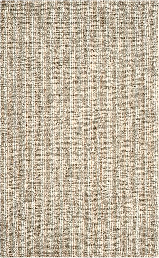 SAFAVIEH Area Rug 5x8 - Natural Fiber Collection - Sage & Natural Brown, Handmade Jute, Farmhouse Style, Chunky Textured Thick Pile (NF447S)