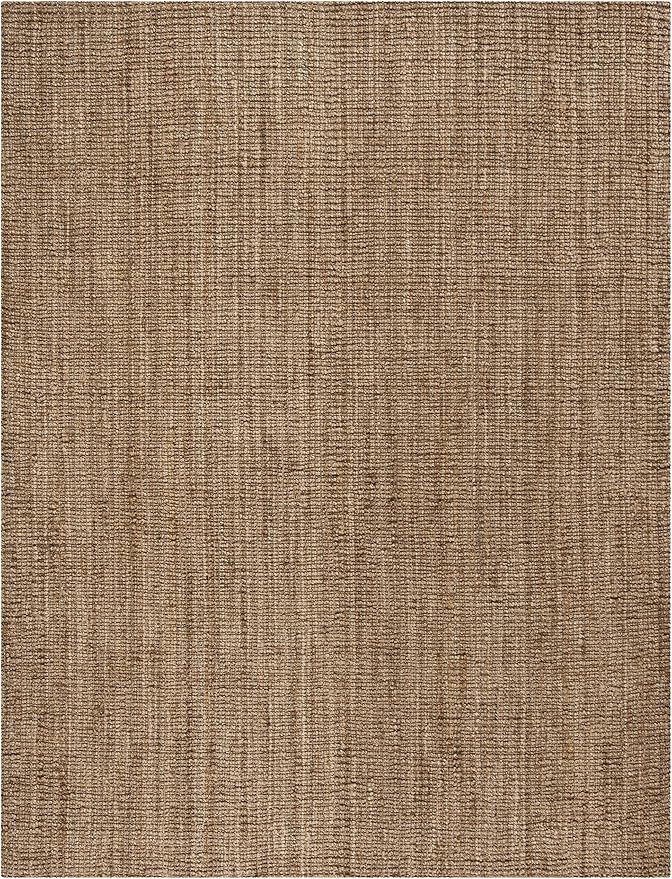 SAFAVIEH Area Rug 5x8 - Natural Fiber Collection - Natural & Grey, Handmade Jute, Farmhouse Style, Chunky Textured Thick Pile (NF447M)