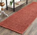 SAFAVIEH Natural Fiber Collection Runner Rug - 2'6" x 6', Rust, Handmade Jute, Farmhouse Style, Chunky Textured Thick Pile (NF447C)